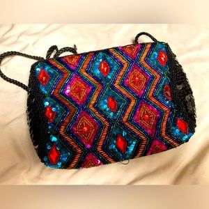 Jeweled and sequin evening bag